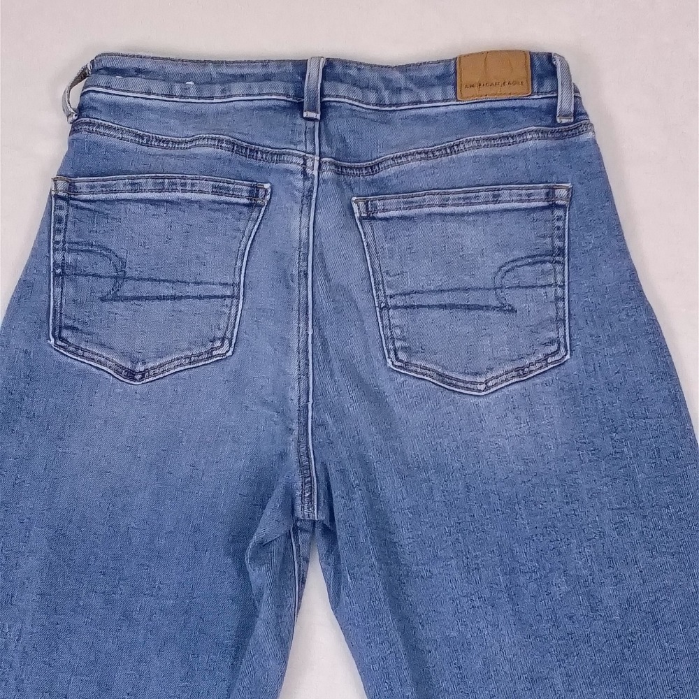 American Eagle Mom Jeans Womens 2 Regular Blue Stretch High Rise Tapered Denim - Picture 13 of 16